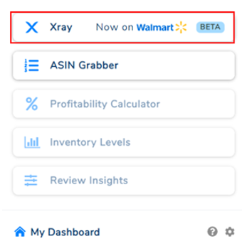 Geöffnetes Xray Fenster in der Navigationsleiste