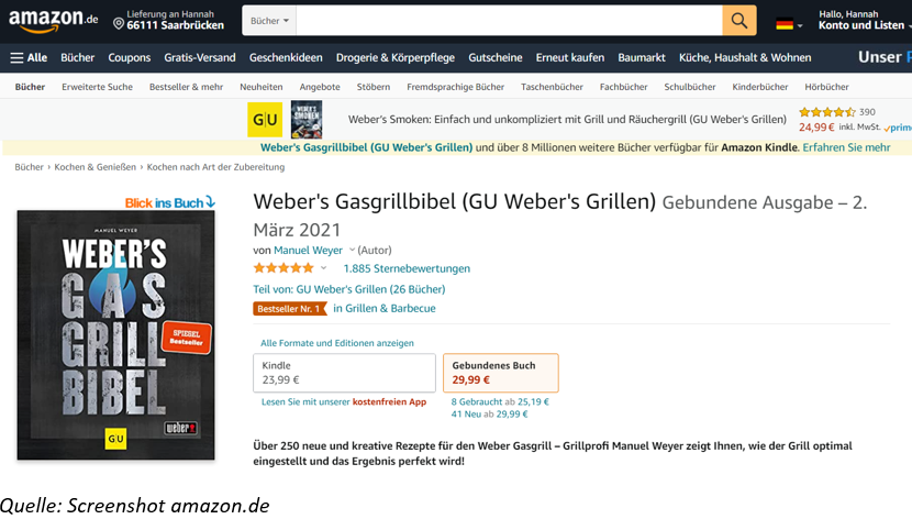 Produktseite Gasgrill Bibel Weber