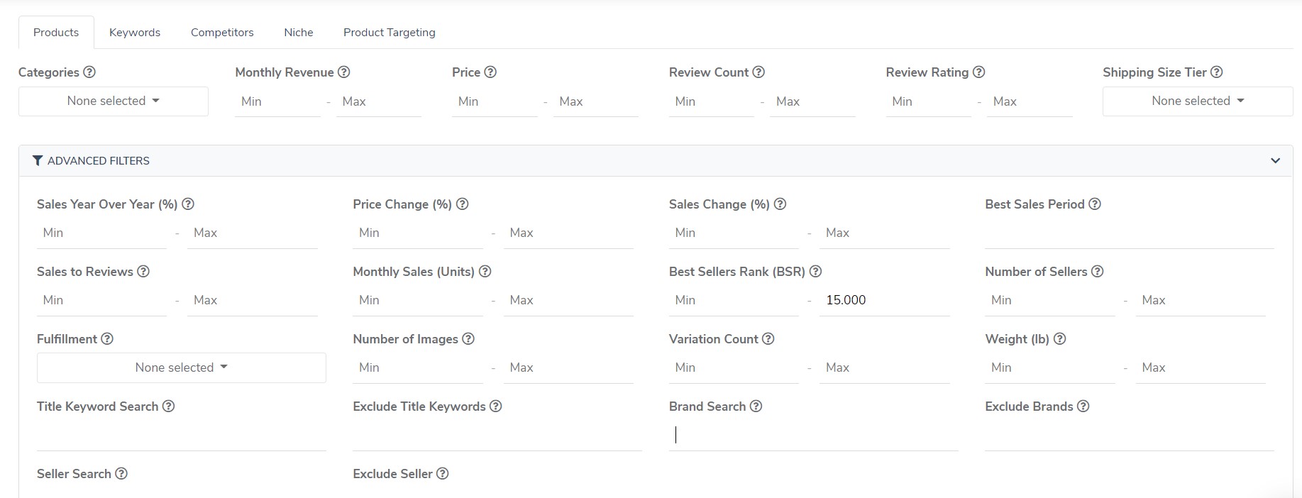 Screenshot Helium 10 Blackbox