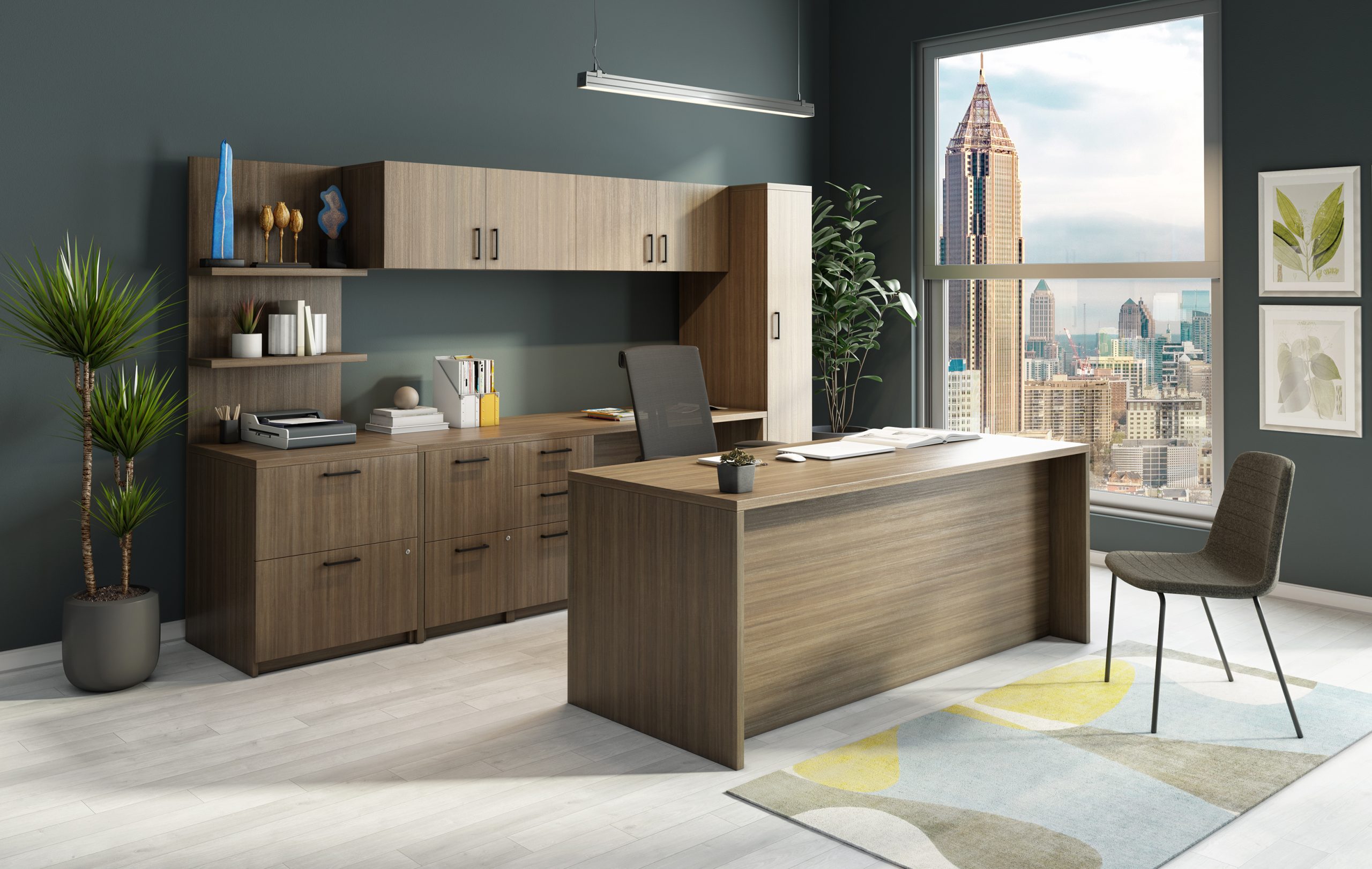 interior features of auto dealership