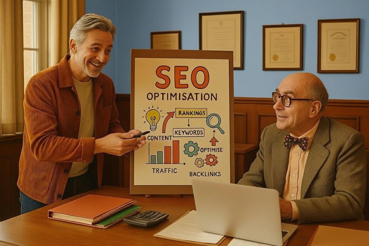 marketing man showing SEO benefits for accountants