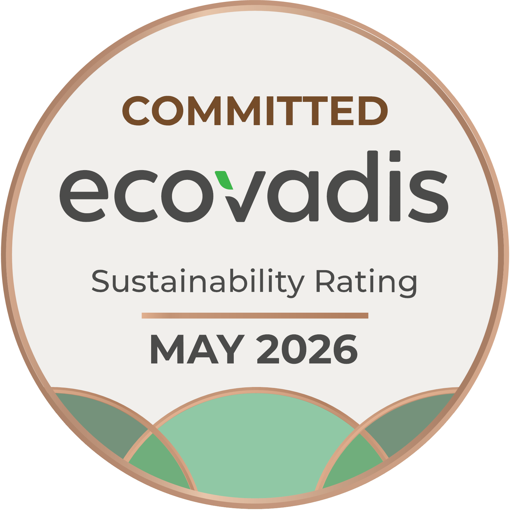 EcoVadis Committed sustainability rating badge, May 2026