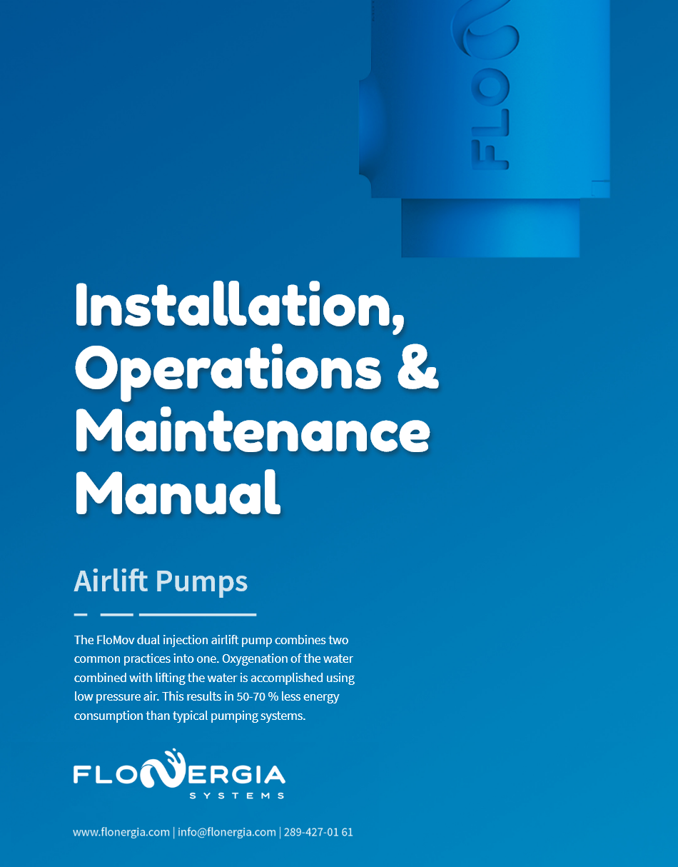 FloMov™ airlift pump features and benefits document for water quality improvement, aeration, and energy savings.