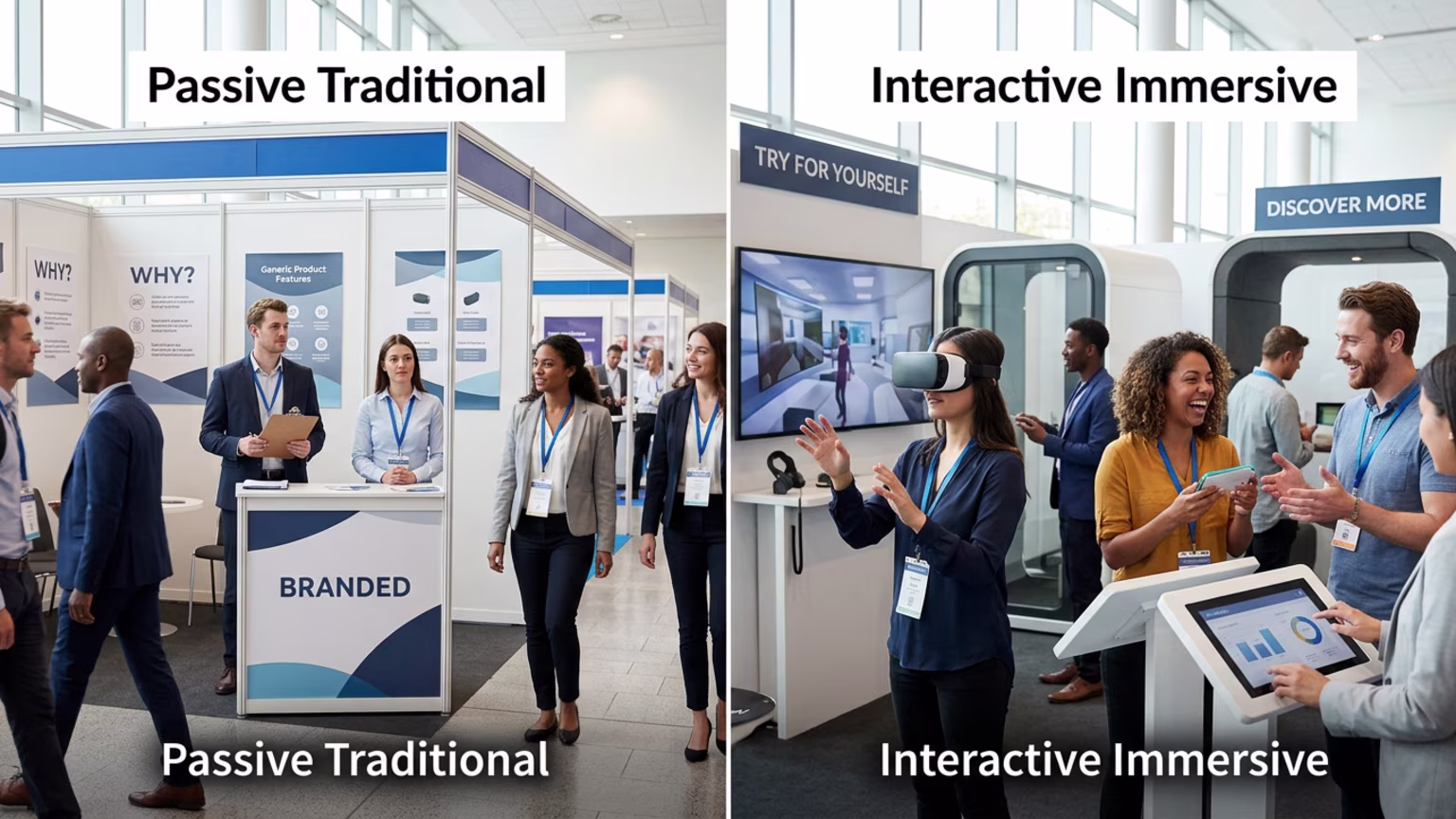 Interactive vs. Passive: Why Immersive Formats Drive 2.2x Better Recall and Conversion Than Traditional Booth Setup