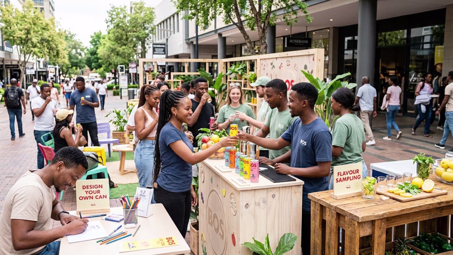 BOS Ice Tea Converts Johannesburg’s Rosebank Streetscape into Interactive BOS Studio Activation