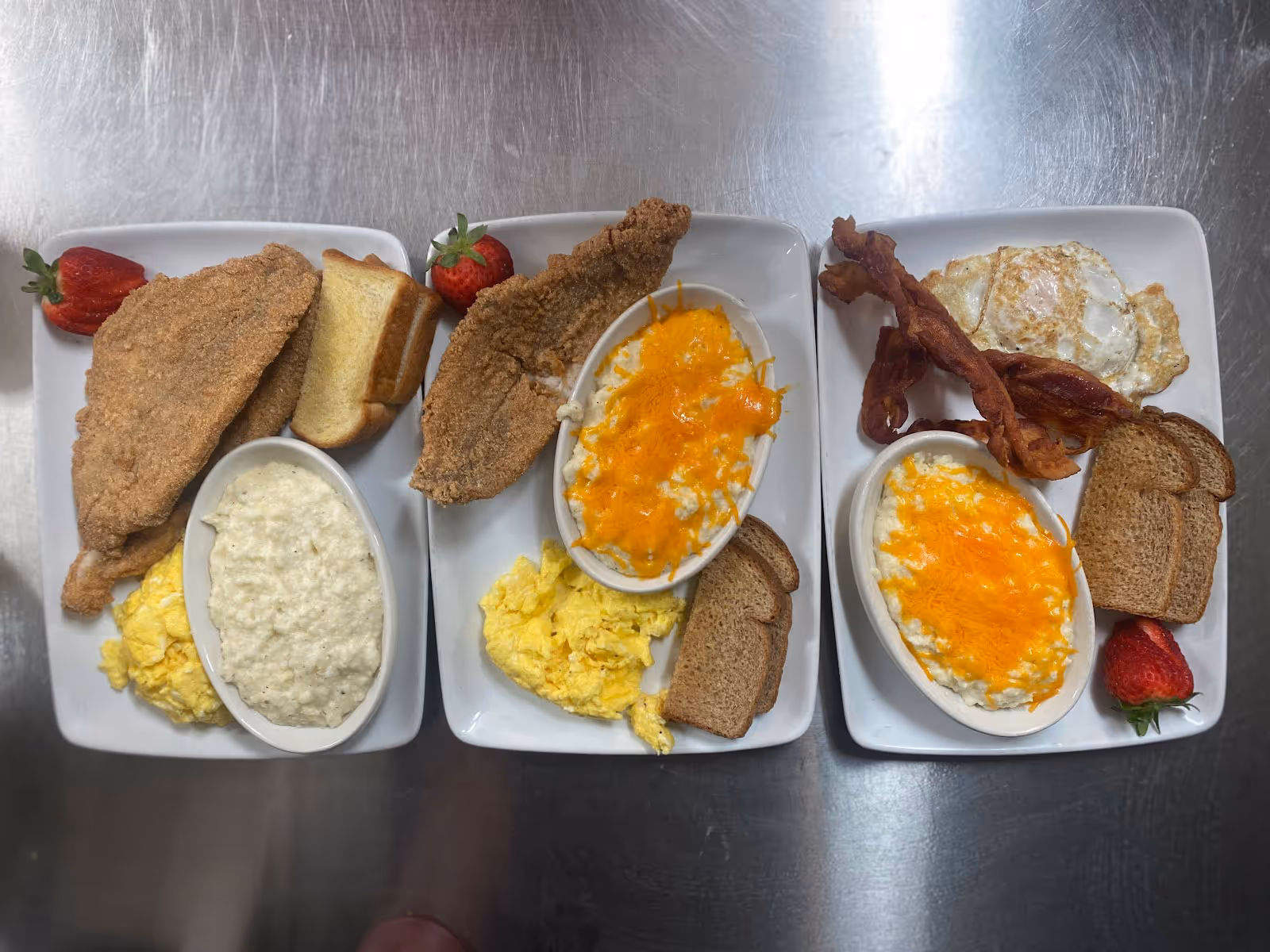 different dishes with meat and eggs