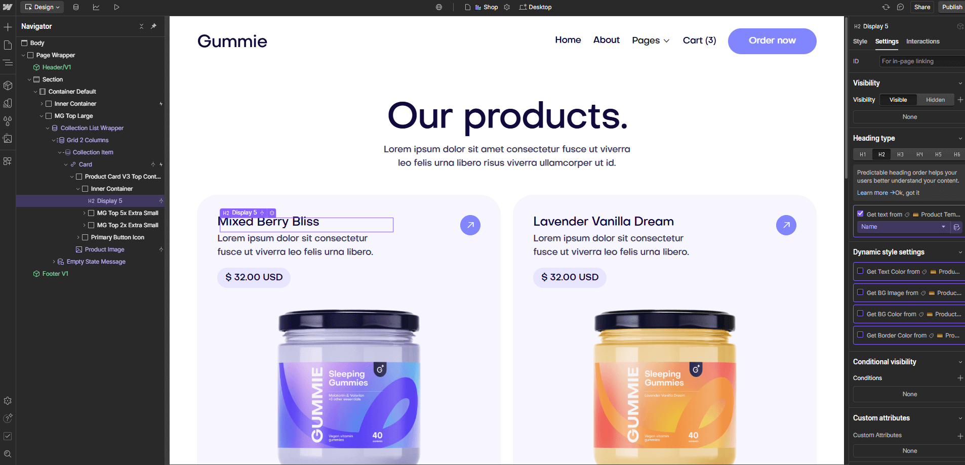 Gummie - Ecommerce Content - Sleeping Gummies Webflow Template