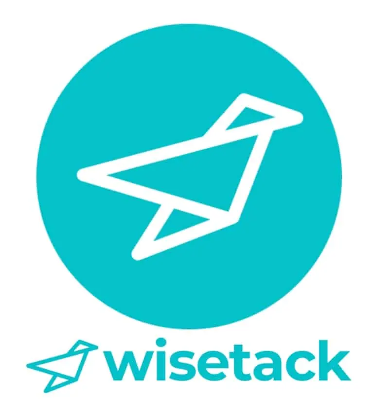 Wisetack logo featuring a stylized white origami bird inside a teal circle above the text 'wisetack' in teal lowercase letters.