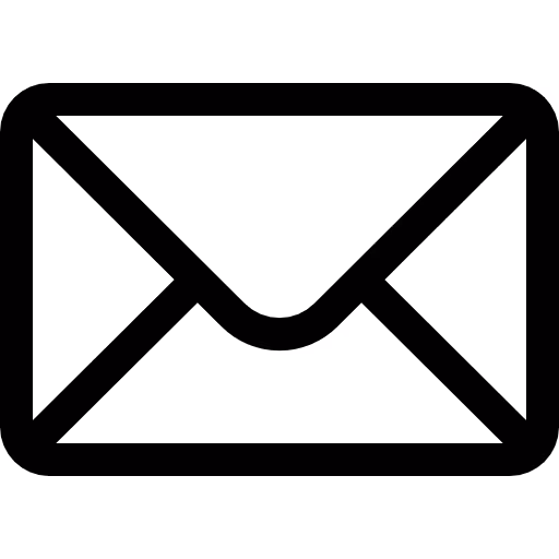 Black outline of a closed envelope icon on white background.