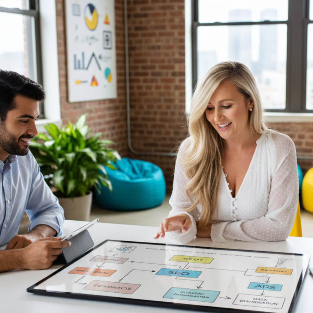 Founder, Jenna Papesh, of Papesh Consulting working with a client.