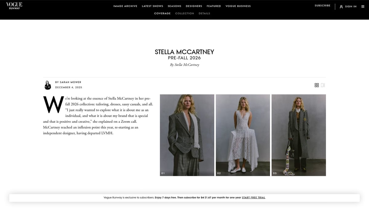 7 Must-See Designer Collections to Elevate Your Style in 2026 - Stella McCartney – Pre-Fall 2026 Collection