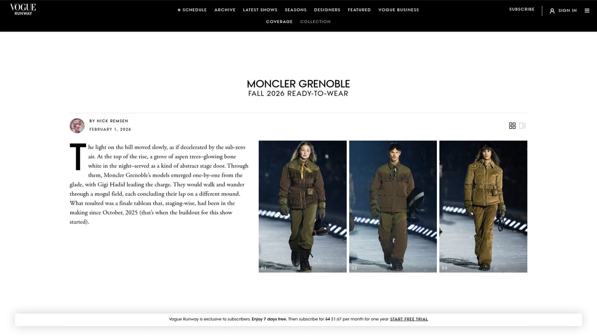 7 Must-See Fashion Collections to Inspire Your 2026 Wardrobe - Moncler Grenoble Fall 2026 Ready-to-Wear