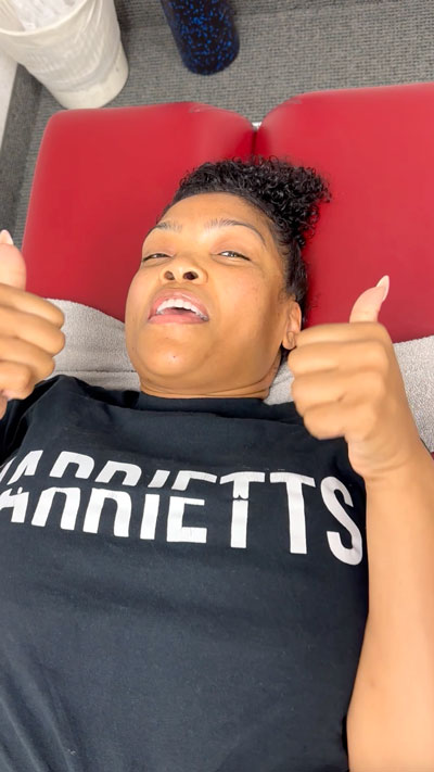 woman gets relief with Chiropractic technique