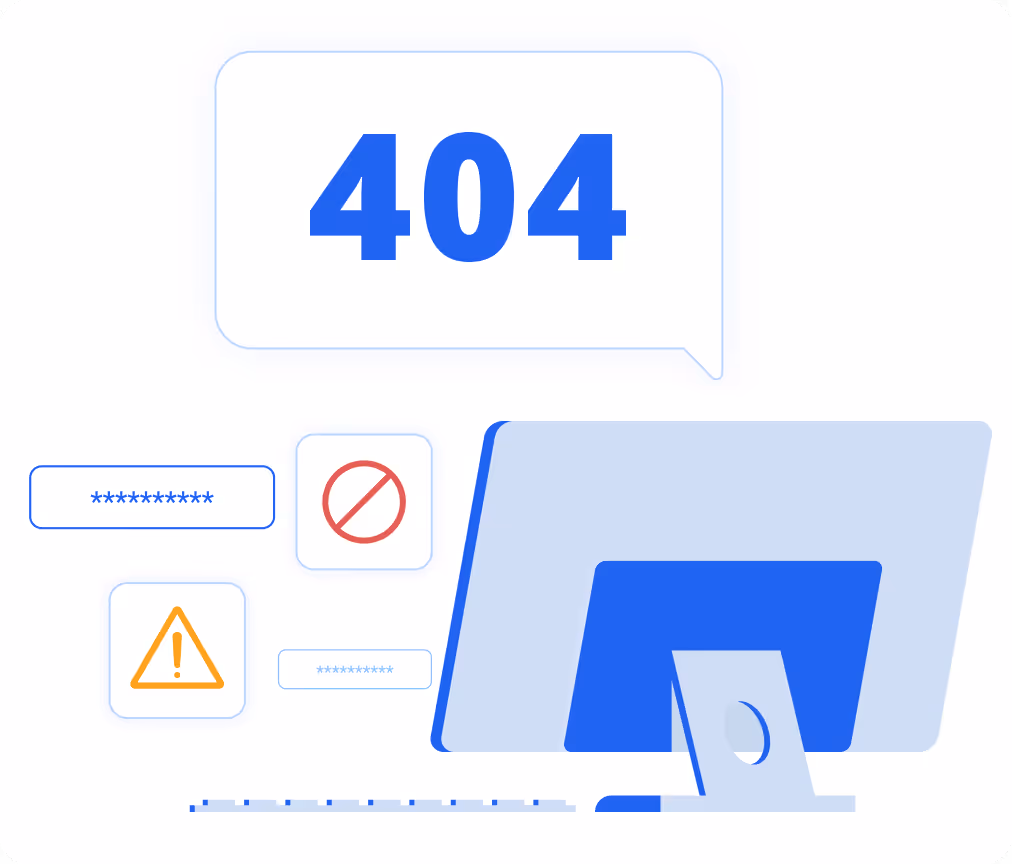404-Fehlerillustration – typische IT-Störungen und Ausfälle ohne professionelle IT-Betreuung