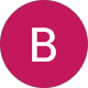 White letter B centered inside a dark pink circle.