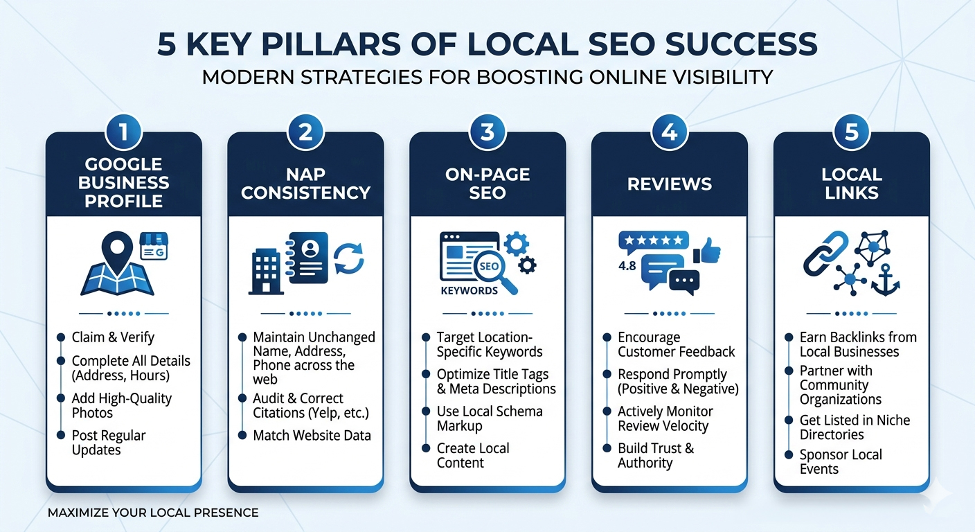 The 5 pillars of local SEO for service businesses
