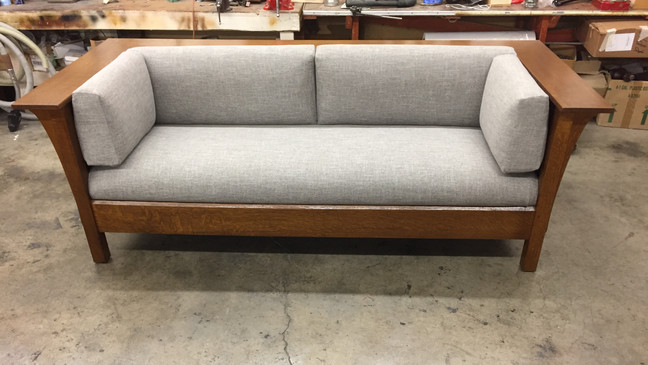 Examples of work by Garry Field, upholsterer for more than 57 years