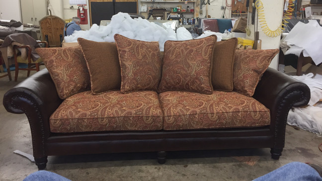 Examples of work by Garry Field, upholsterer for more than 57 years