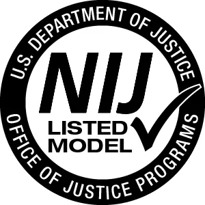 Seal reading U.S. Department of Justice Office of Justice Programs with NIJ Listed Model and checkmark.