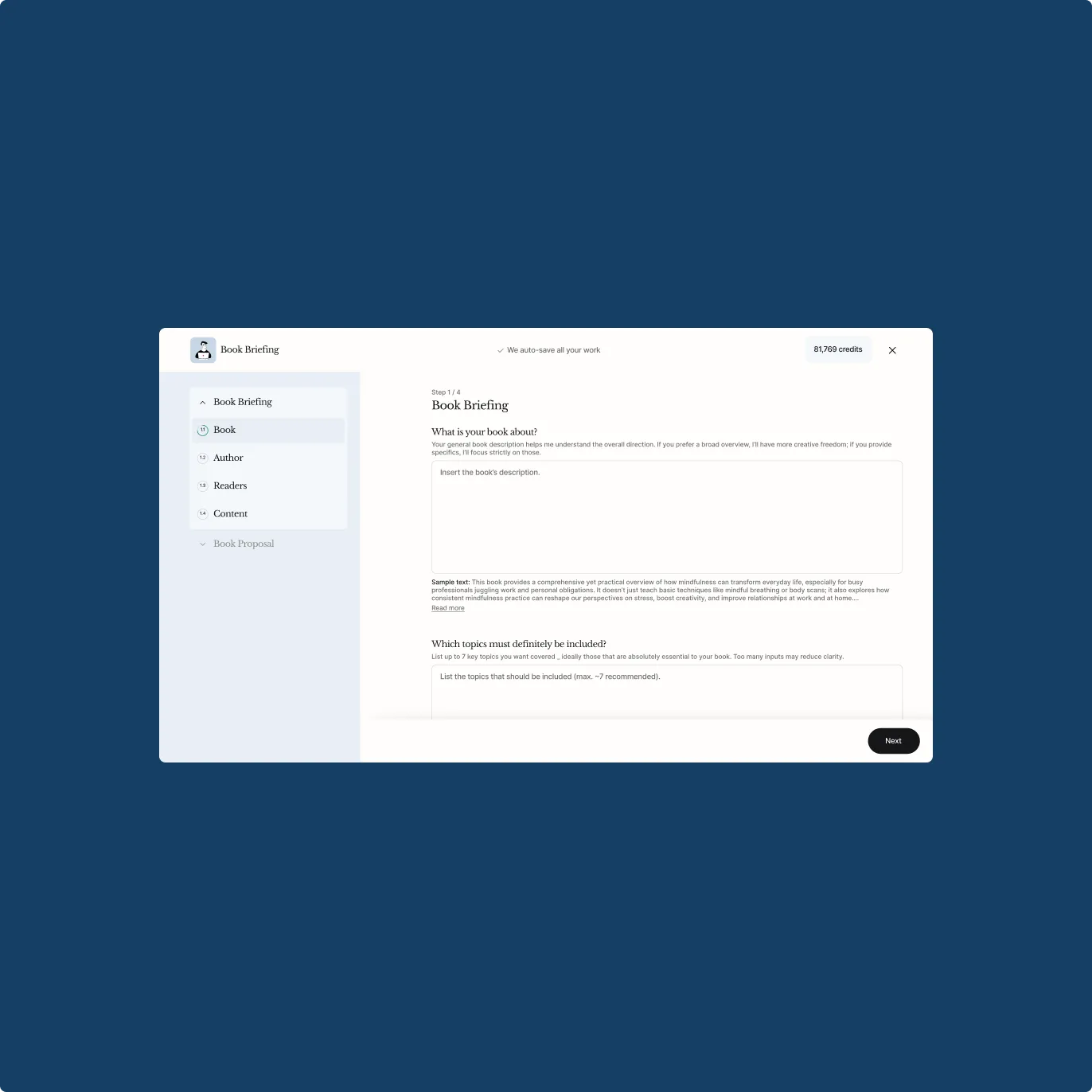 Story.one is a platform that makes publishing more accessible by turning book creation into an intuitive, high-quality experience, enabling more people to write, shape, and publish their stories. As part of the LOOP team, Carolina Poch worked closely with the Story.one team to design the Story Editor, an AI-supported tool that guides authors from raw content to a publish-ready structure. The editor is built for speed, clarity, and creative control, helping writers organize chapters, refine narrative flow, and receive smart suggestions while remaining fully in charge of their work. The main challenge was designing a clear and trustworthy editor in a fast-evolving AI landscape. This required continuous testing and iteration to ensure the experience remained intuitive and genuinely helpful. The result is a streamlined, human-centered writing experience that reduces time to publication and makes modern storytelling more accessible.