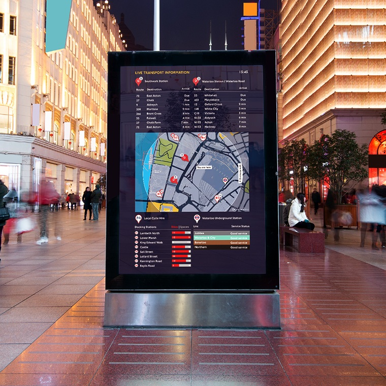 digital signage map in city