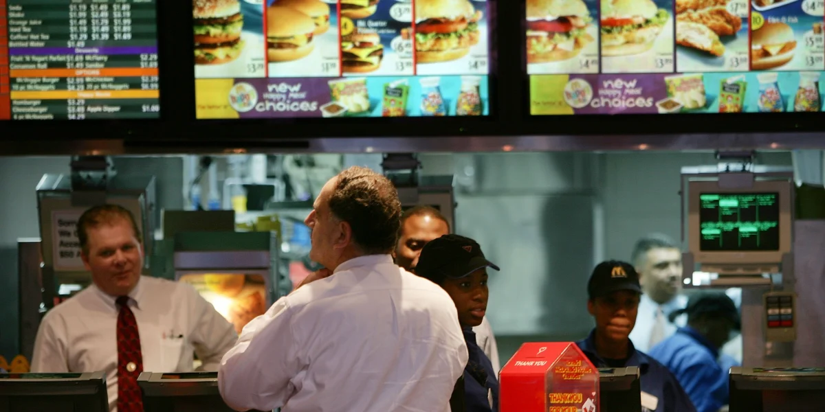 digital menu board in restaurant