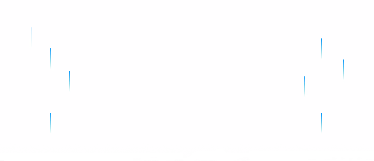 Blue and purple swirling ribbons forming an abstract decorative frame on a white background.