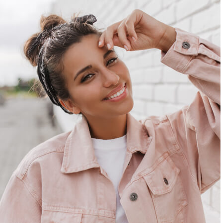 Girl model who is smiling