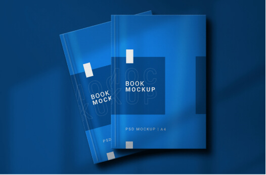 Blue two books on a blue background