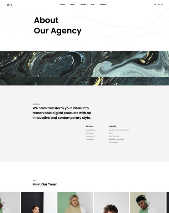 Home page screen