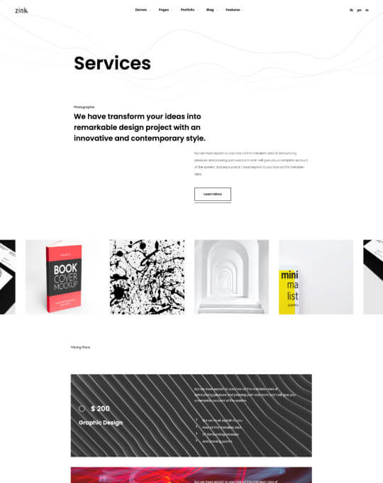 Home page screen