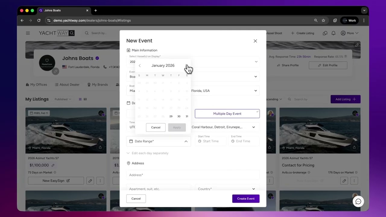 How to Create an Event on YachtWay