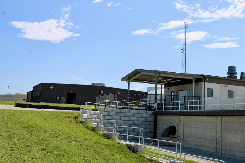 image of a modern irrigation system in a crop field