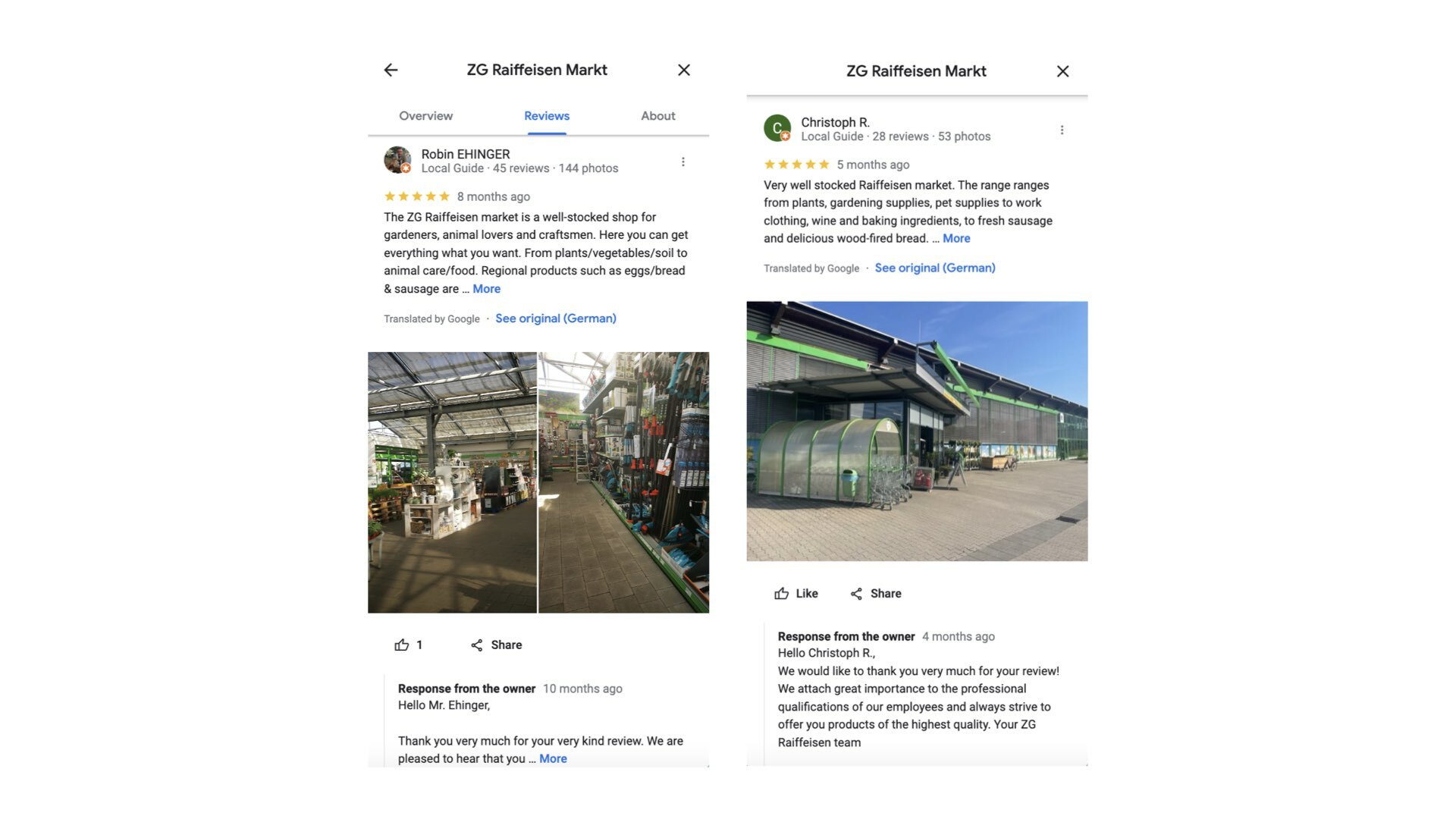 Uberall ZG Raiffeisen Reviews