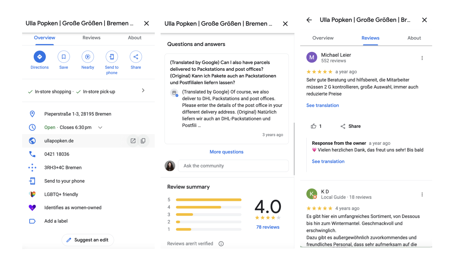 Uberall Popken Fashion Group Adding Local SEO Keywords