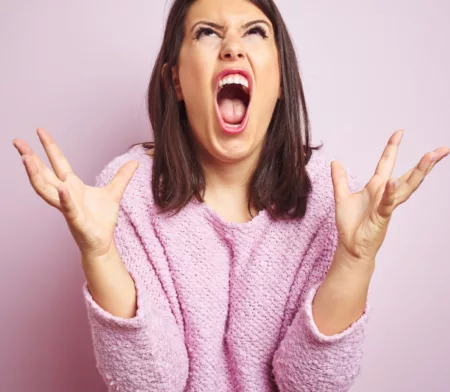 Woman yelling