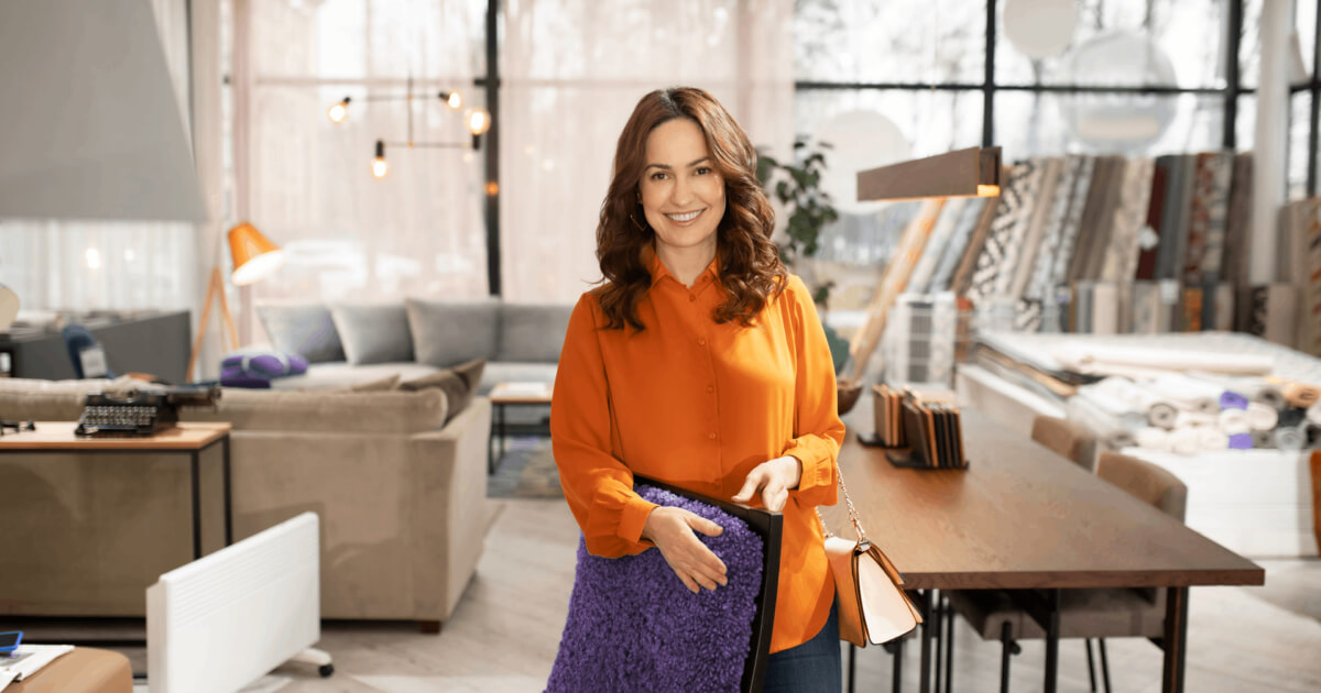 Woman in the furniture store
