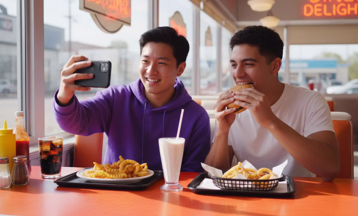 Girl eating noodles using chopsticks