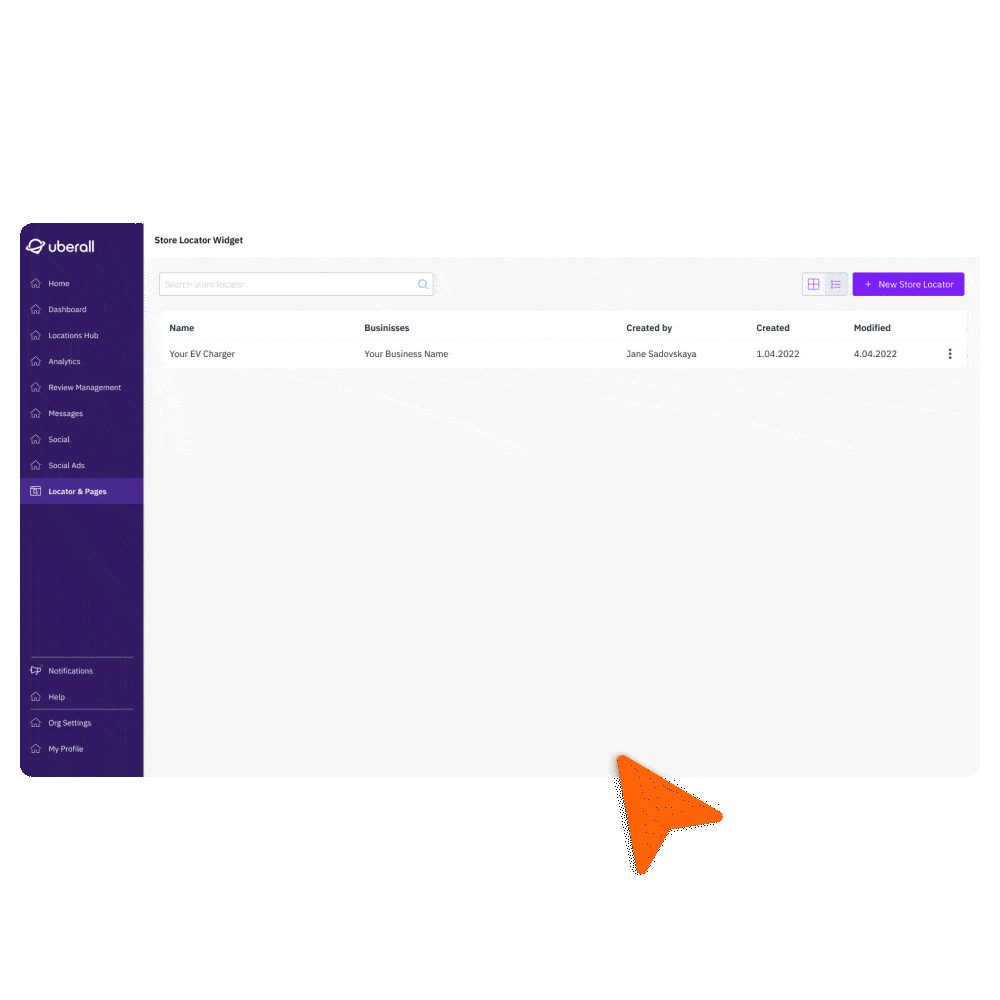 EV Store Location Preview