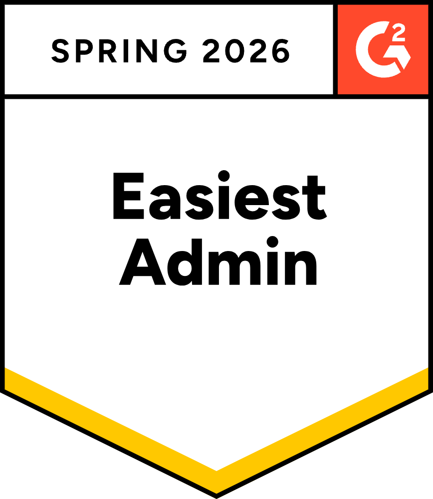 G2-Abzeichen Easiest Admin, Frühling 2026