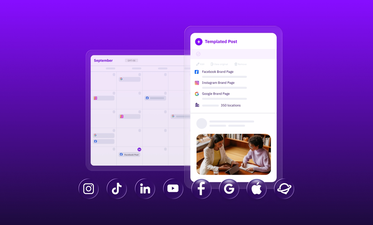 Local social content scheduled across platforms