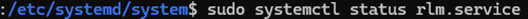 sudo systemctl status rlm.service