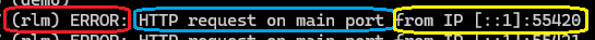 rlm error: HTTP request on main port