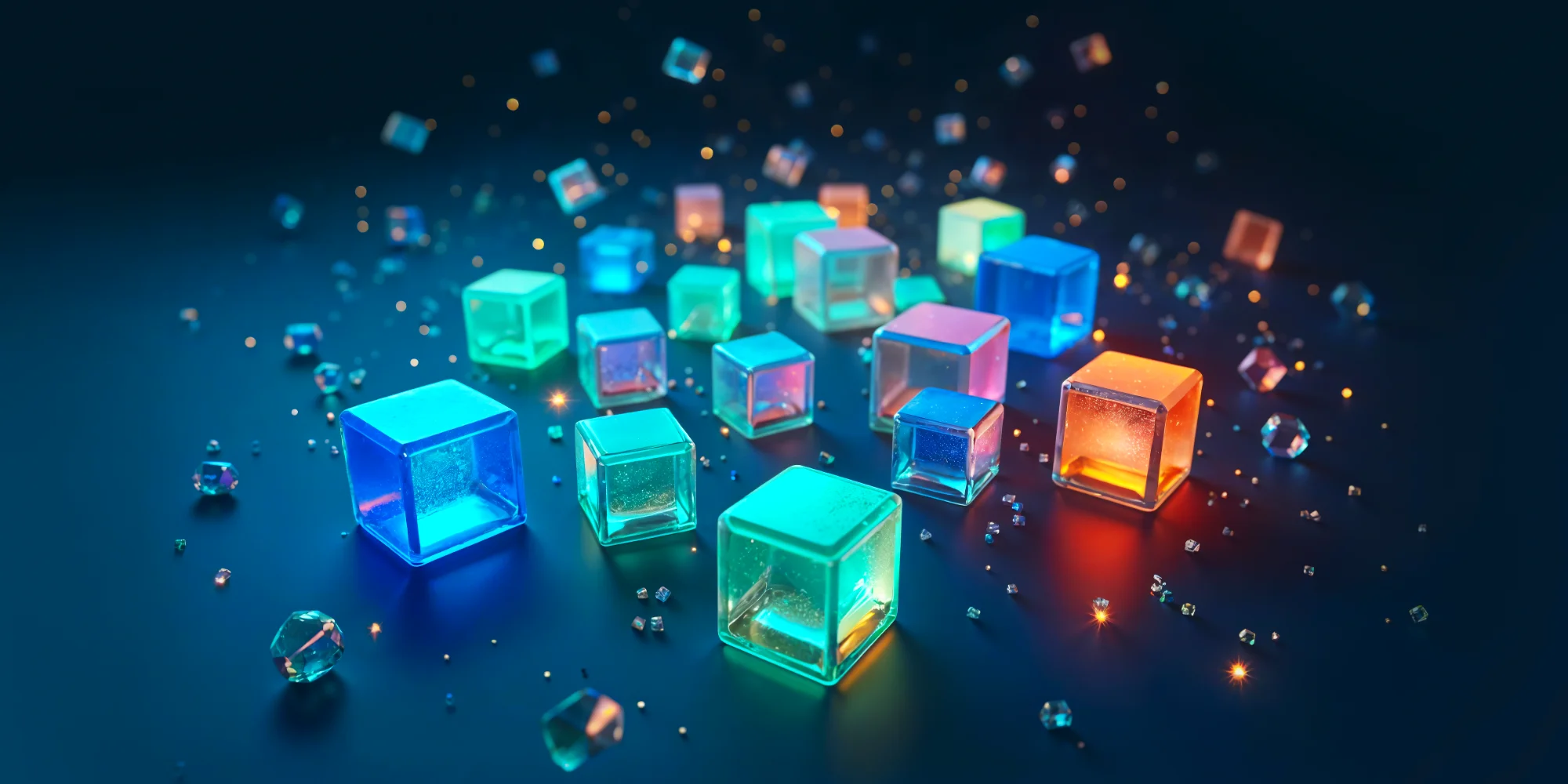 Abstract glowing blocks