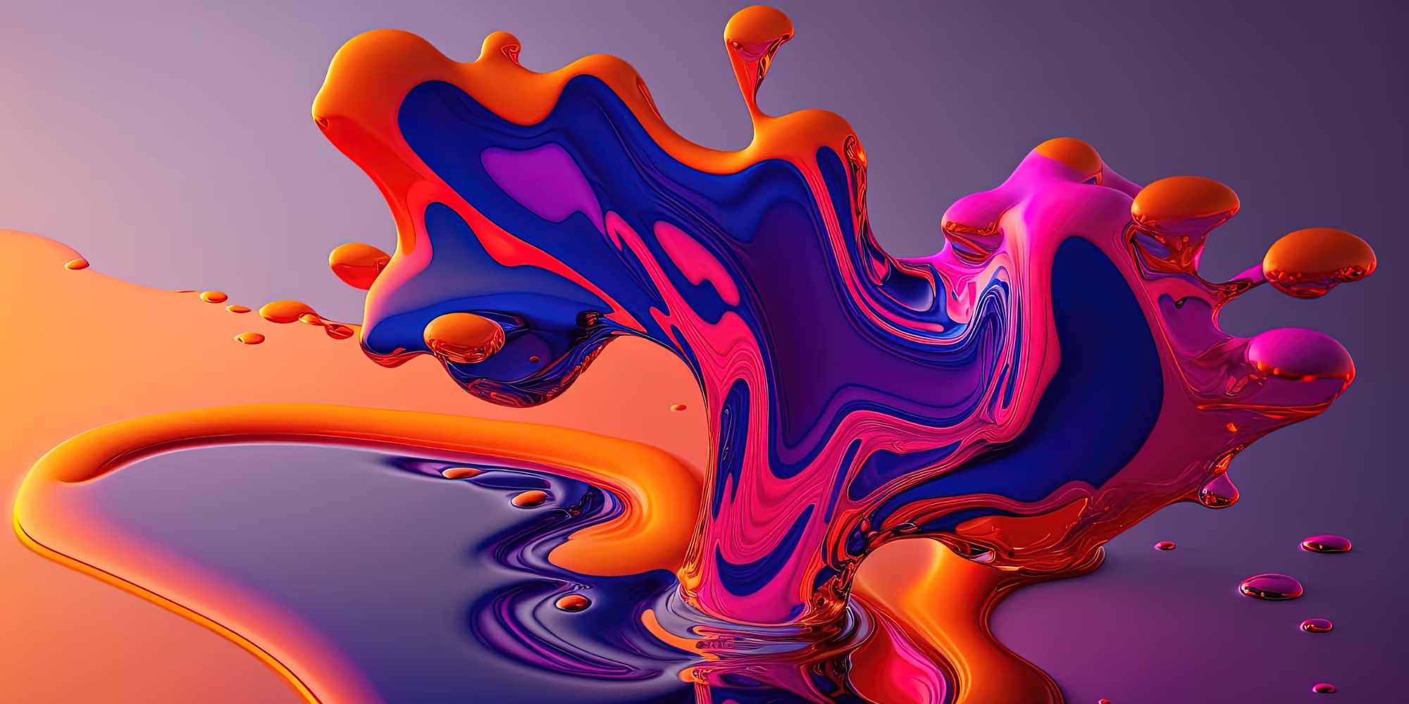 Abstract brightly colored water drop