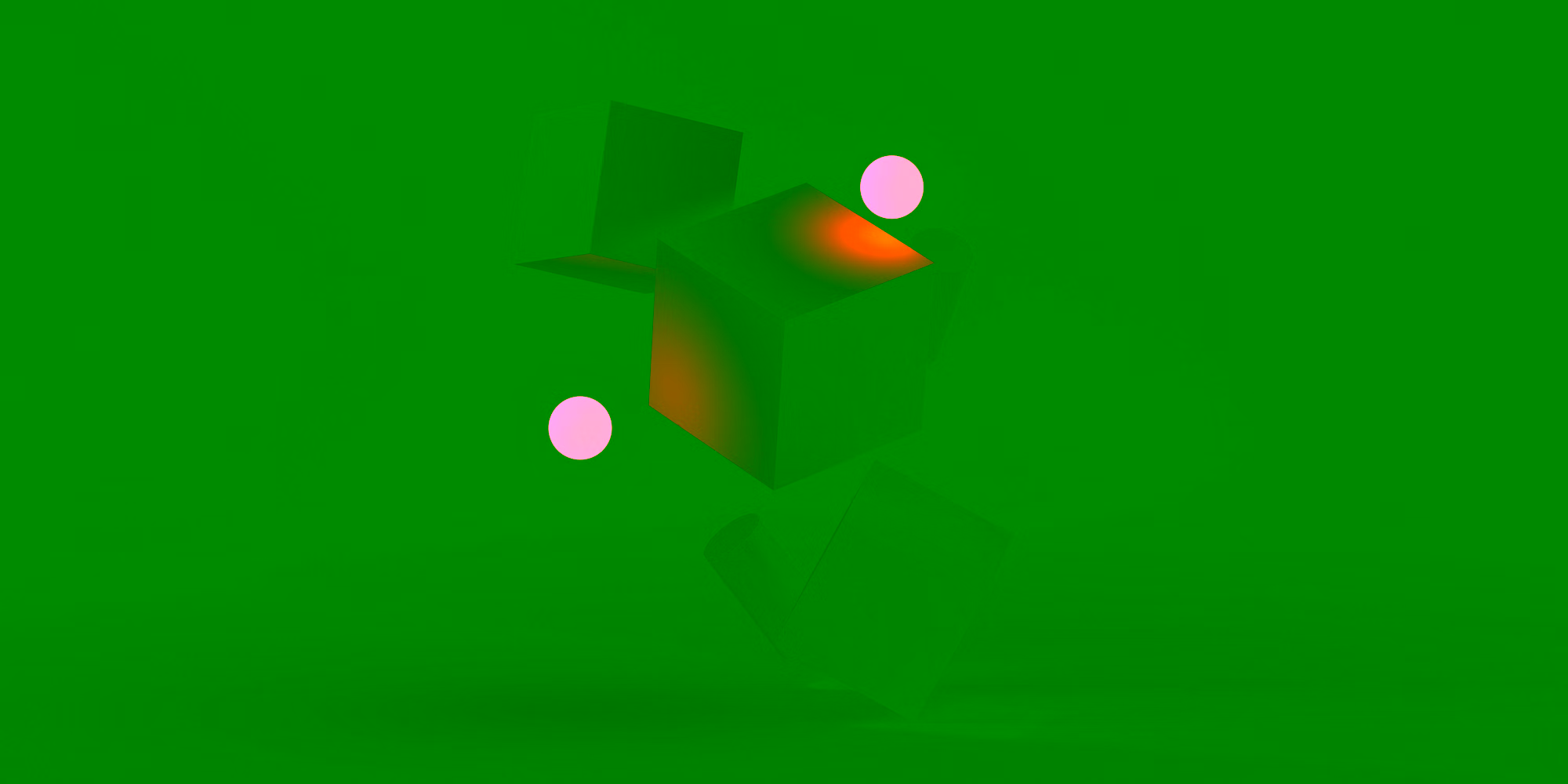 Abstract objects on a dark background.