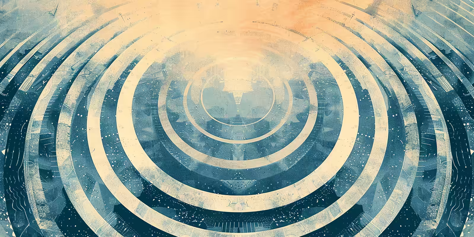 Abstract concentric circles.