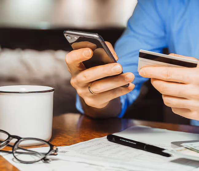 paying a bill with a card