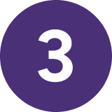 White number 3 inside a purple circle.