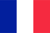 Drapeau de la France avec trois bandes verticales bleu, blanc et rouge.
